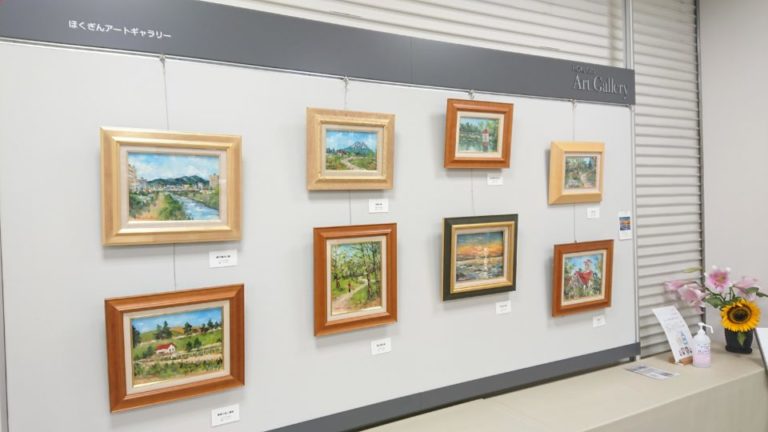 北陸銀行西岡支店での個展の準備しました