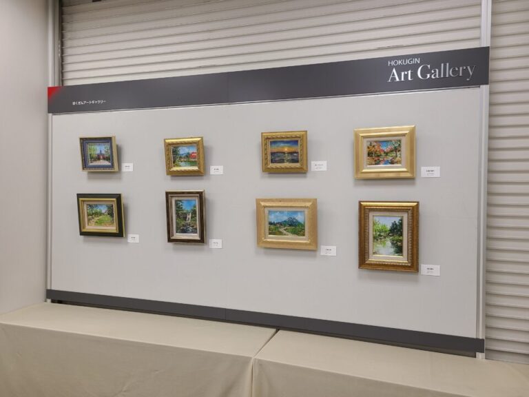 北陸銀行西岡支店にて油彩画展準備してきました