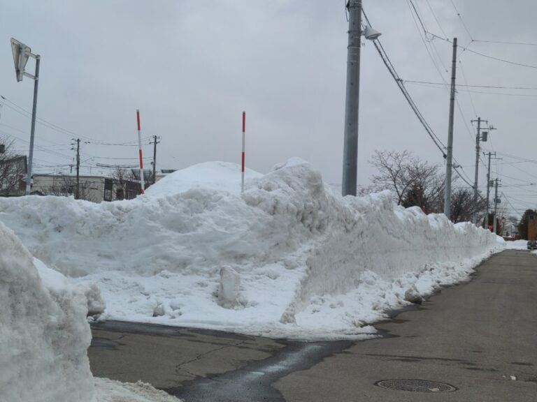 春分の日だけど、残雪が多い2022年