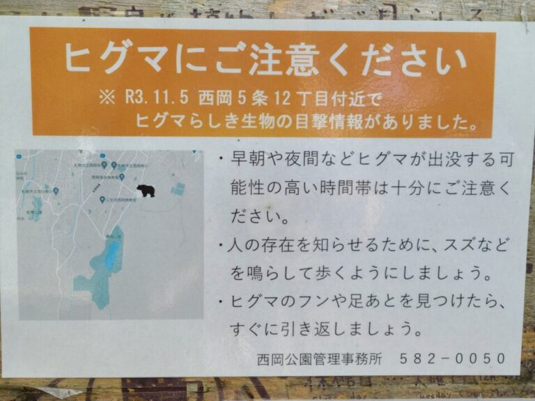 家の近くでヒグマが出没