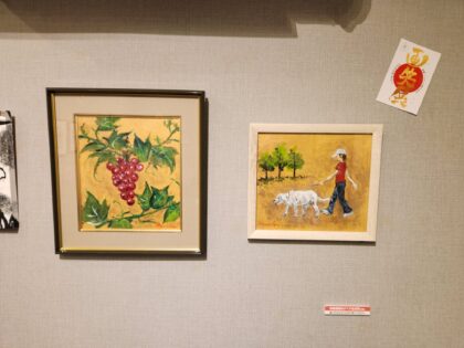 コーヒーギャラリークレメントでの「画笑展」の様子