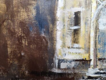 2025年4月の示現会展の作品制作中